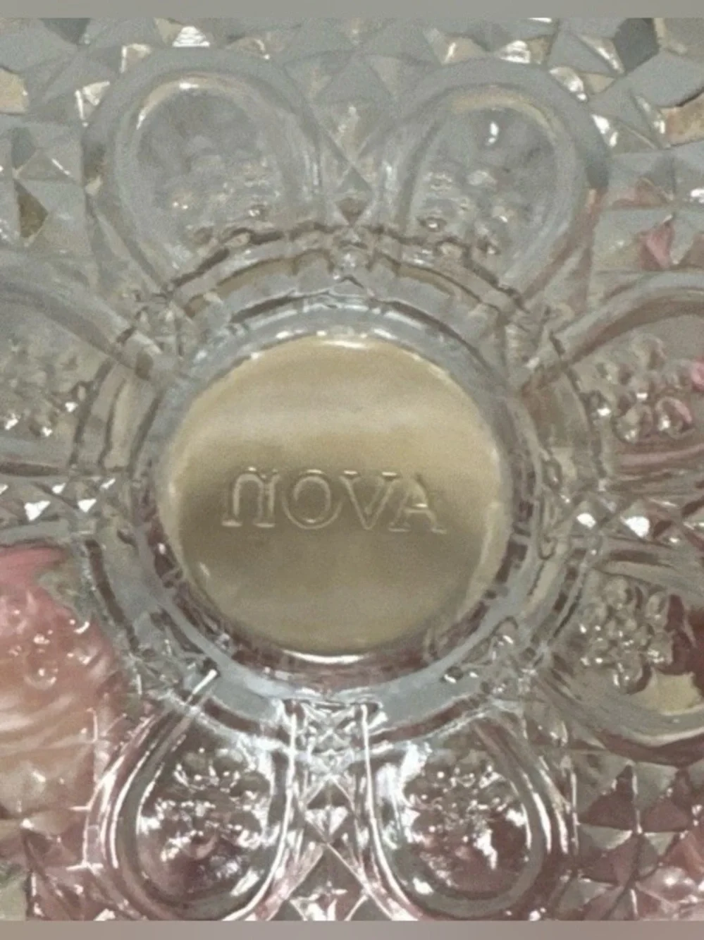 VTG Avon Fostoria Clear Pressed Glass Footed Vase/Candy Dish - 2 Piece Set